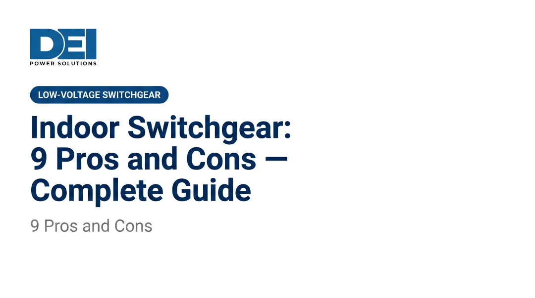 Indoor Switchgear: 9 Pros and Cons — Complete Guide