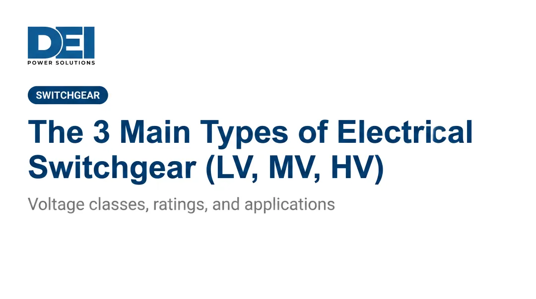 The 3 Main Types of Electrical Switchgear (LV, MV, HV)