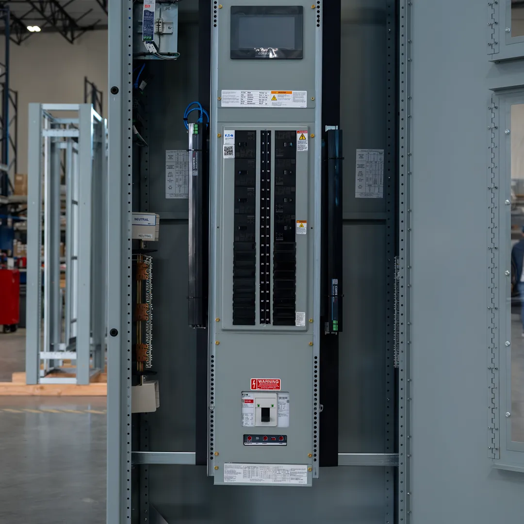 Engineers reviewing integrated metering system plans