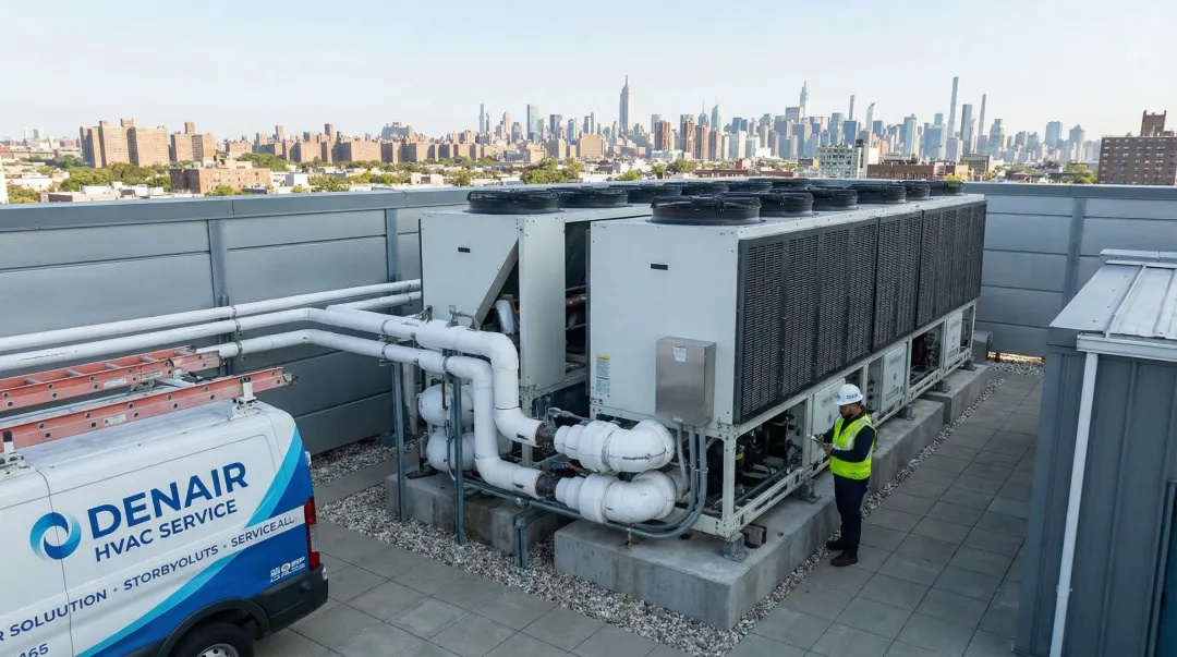 Denair HVAC commercial installation project Queens NYC completed rooftop equipment