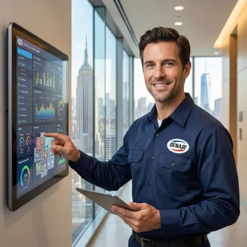 Building automation system control panel installed in a Manhattan commercial building