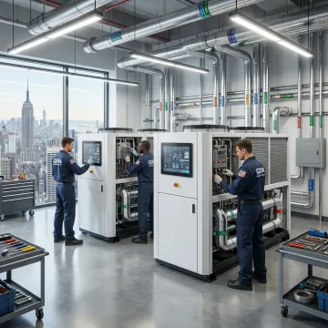 HVAC retrofit and installation service in a Manhattan commercial building