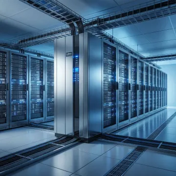 Liebert precision cooling unit installed in a professional data center server room