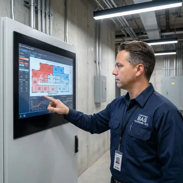 HVAC controls and automation panel installation in a Brooklyn commercial building