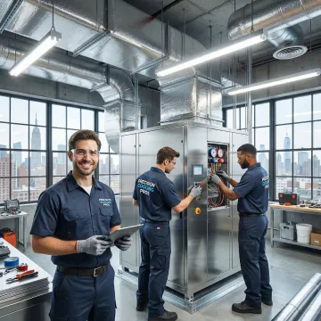 Commercial cooling system installation in a Long Island City high-rise building