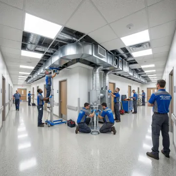 HVAC installation process in a medical facility