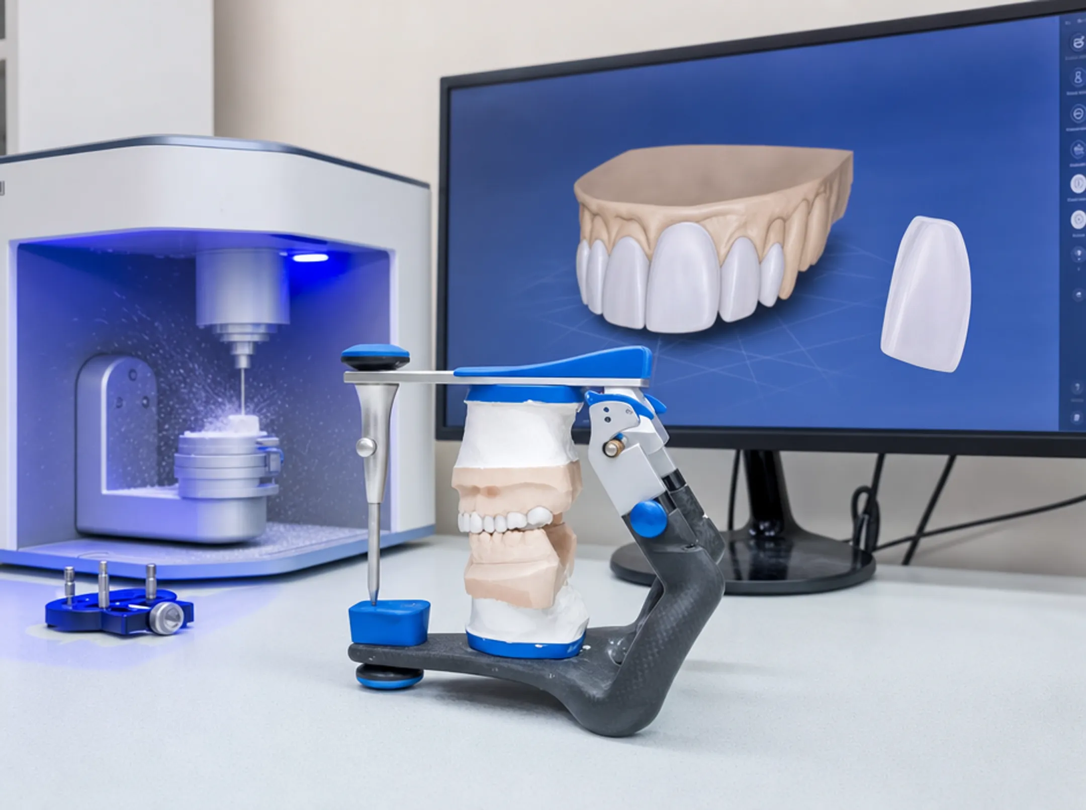 Dental clinic CAD CAM lab equipment used for veneer fabrication