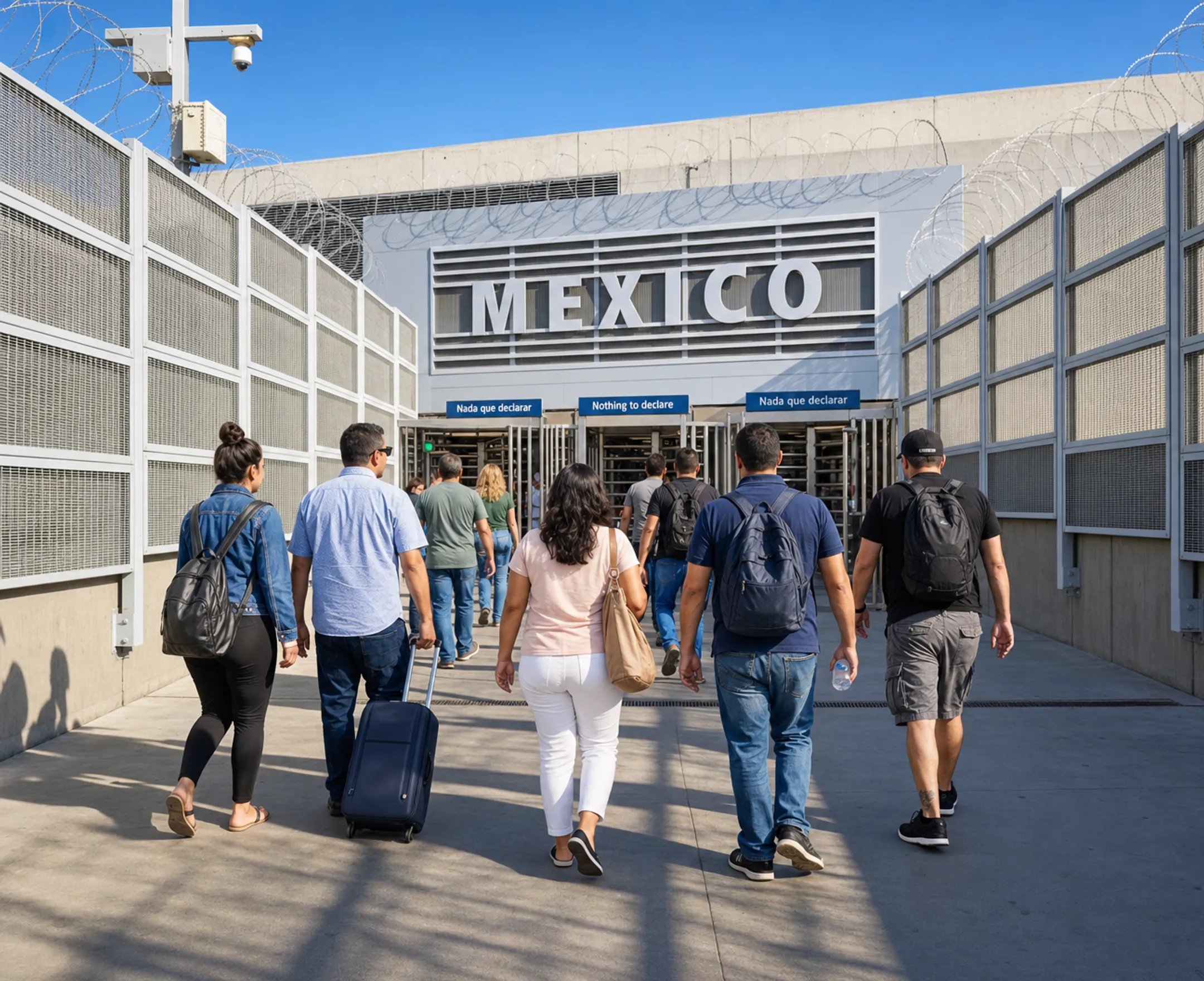 US-Mexico border crossing near dental clinic for medical tourism patients