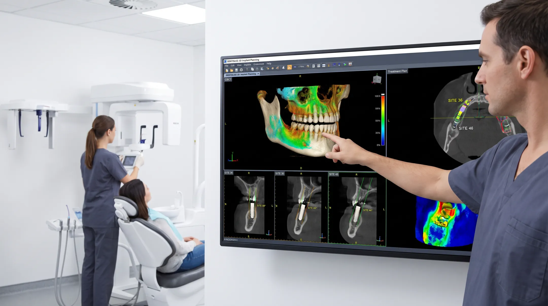 3D CBCT scan analysis for dental implant bone density assessment