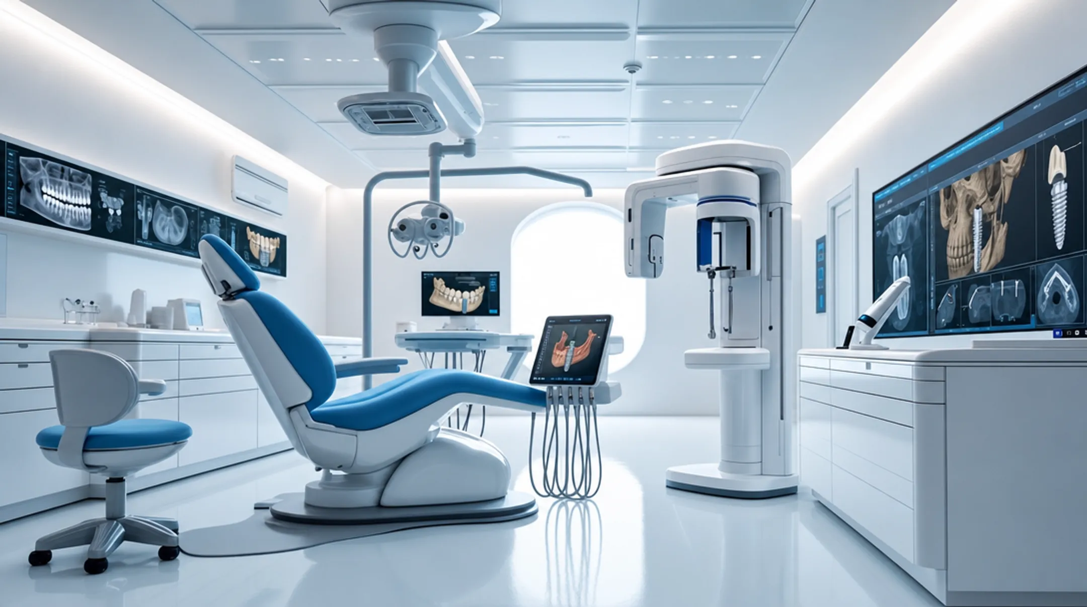 Modern dental clinic with advanced CAD/CAM and imaging technology