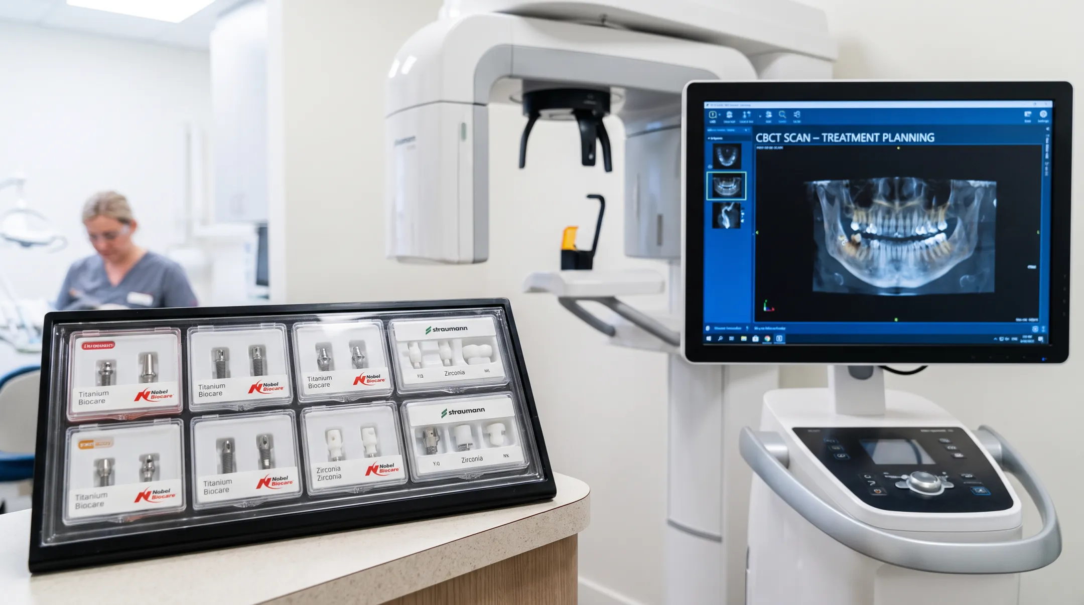 Titanium and zirconia dental implant systems used for surgical placement