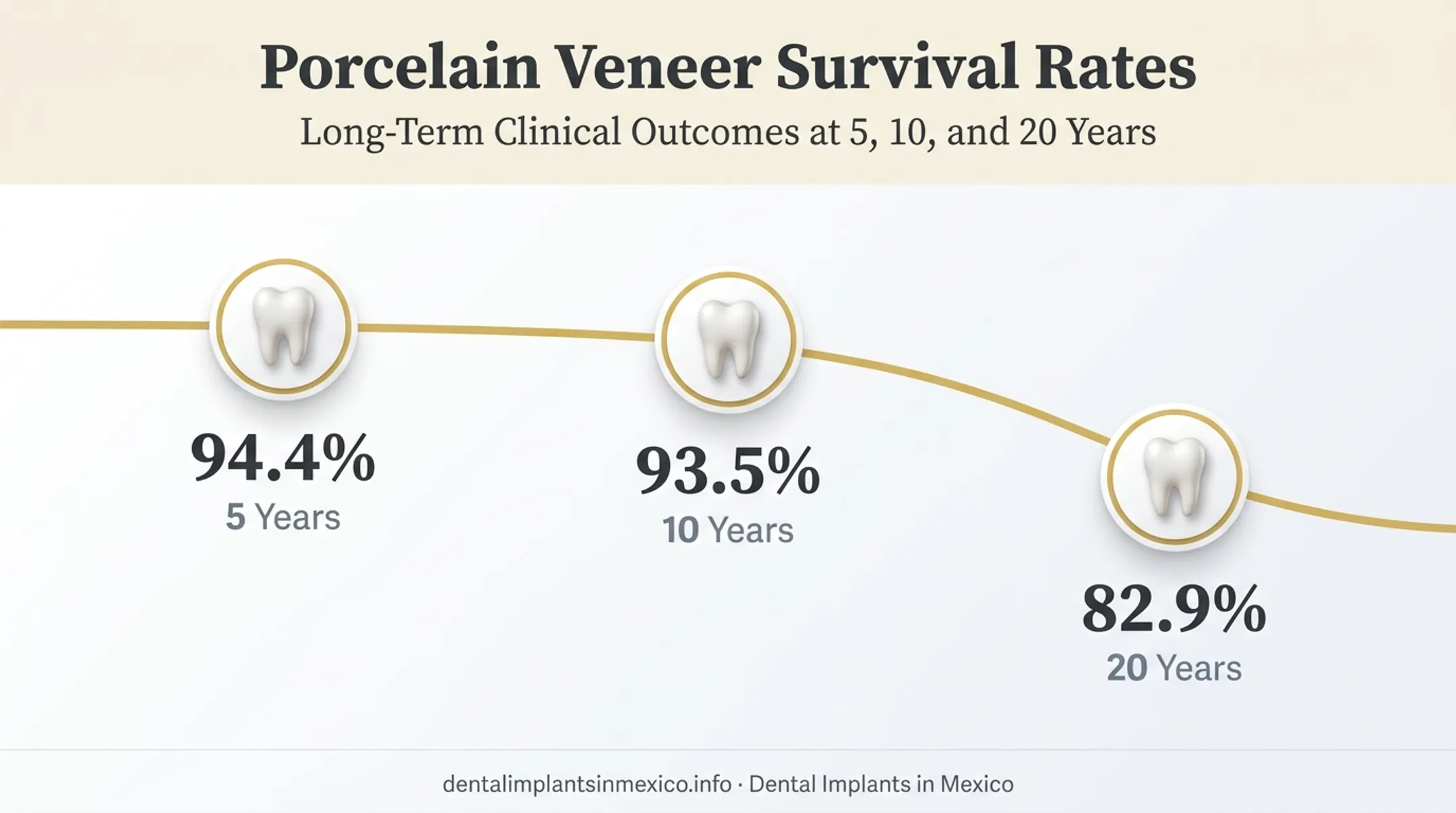 Porcelain veneer survival rates over 20 years clinical study timeline