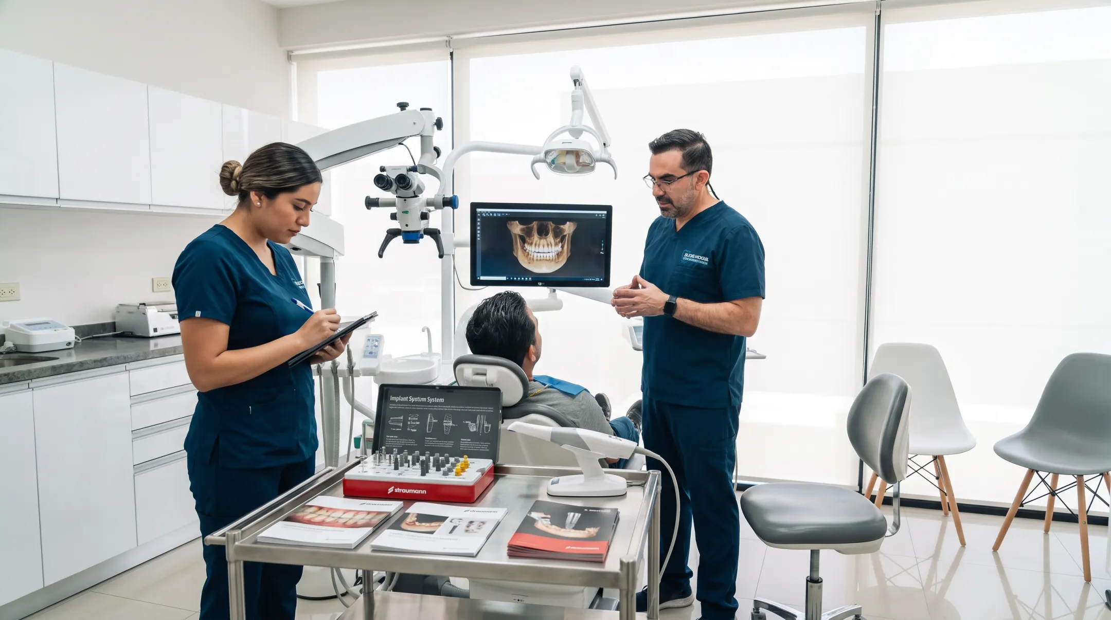 Dr Moguel clinic implant procedure using FDA-approved implant systems