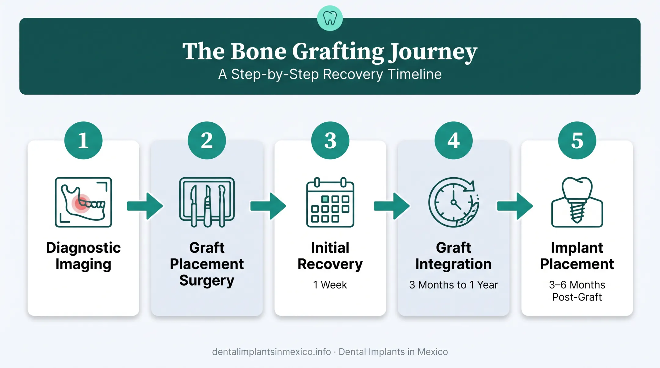 Dental bone graft treatment timeline from imaging to implant placement