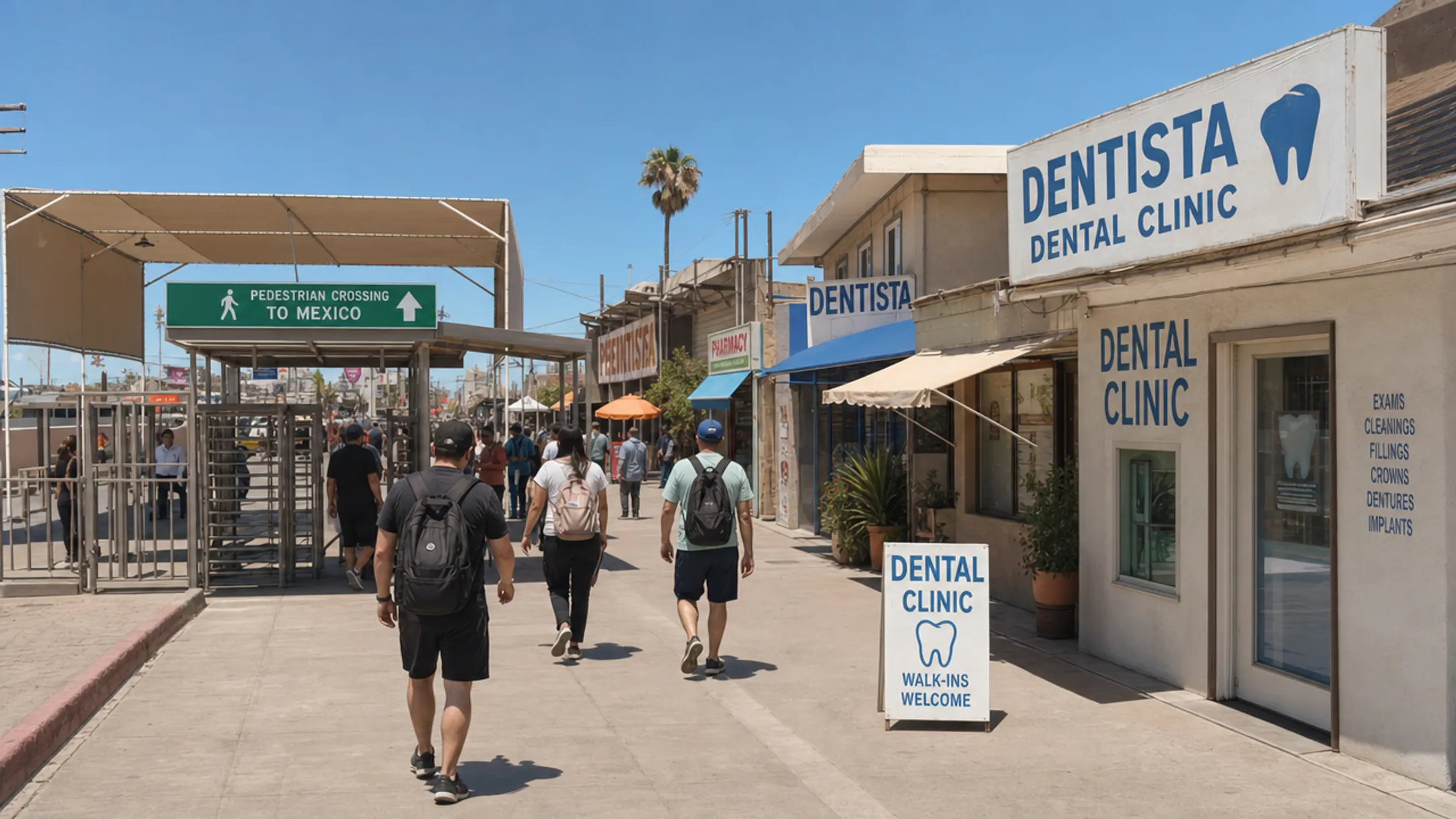 Los Algodones Mexico border crossing near Yuma Arizona dental clinics