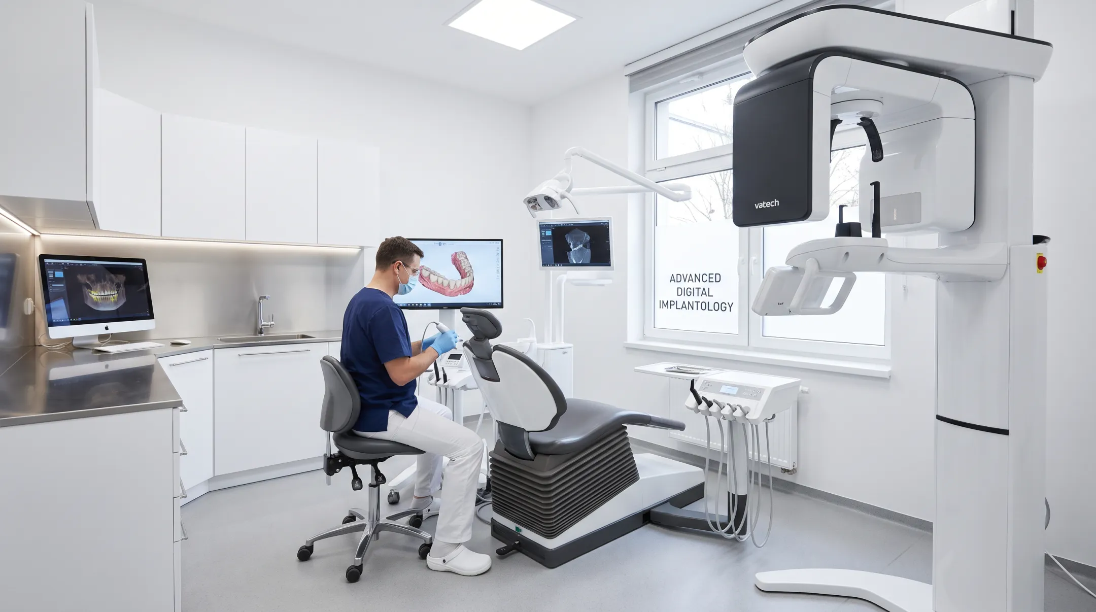 Dental clinic using 3D Cone Beam CT imaging technology for implant planning