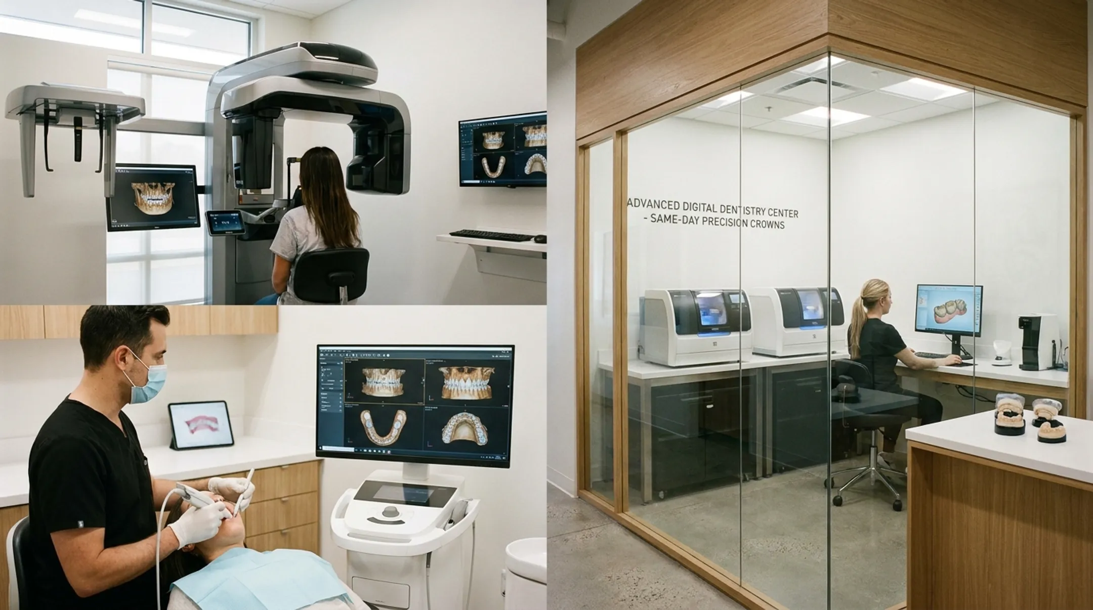 Dental clinic using 3D imaging and CAD/CAM technology for crown fabrication