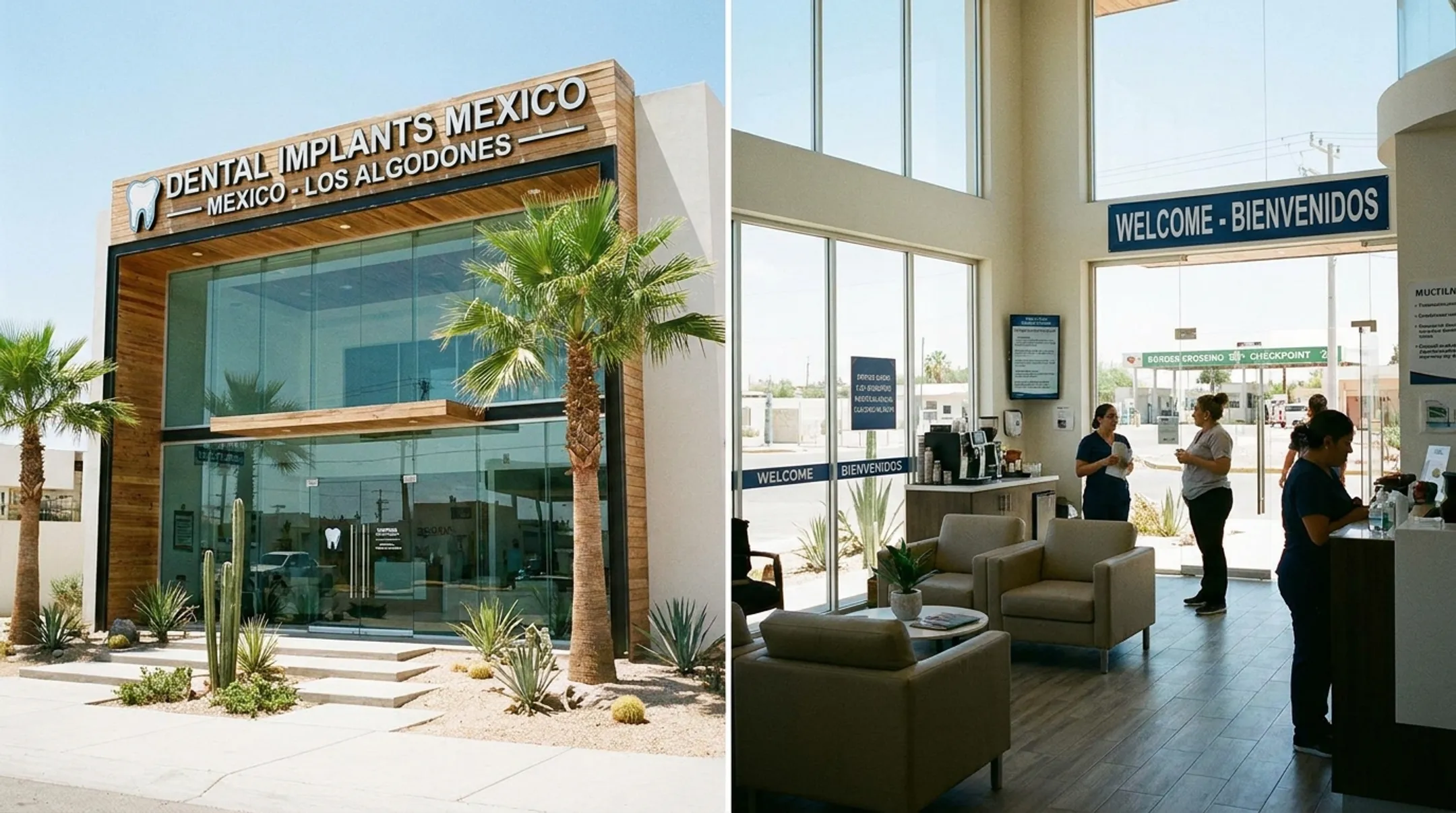 Dr Moguel dental clinic exterior near Los Algodones border crossing