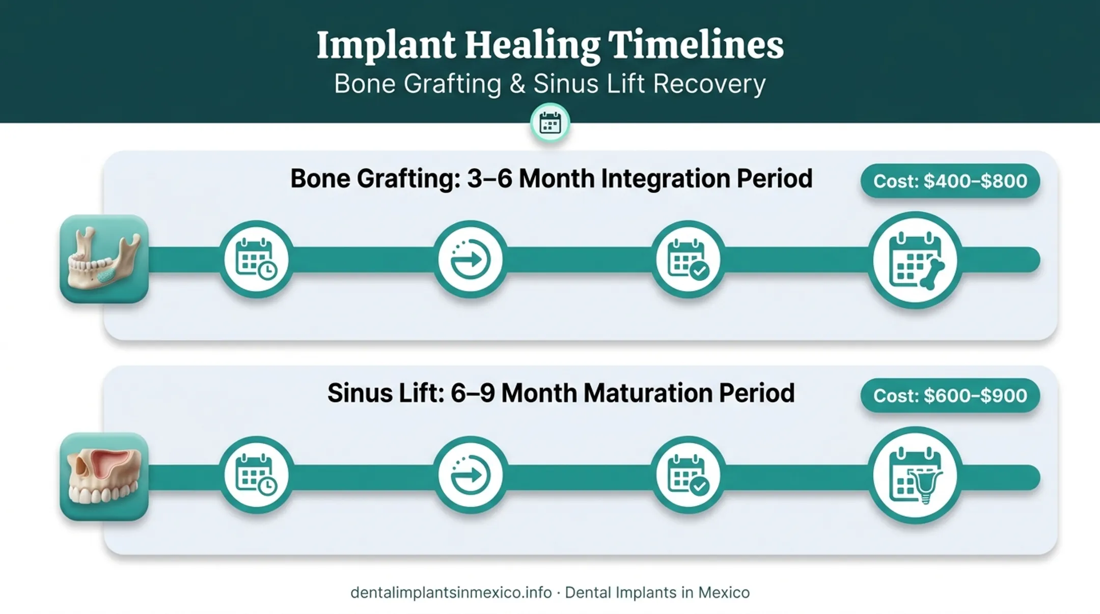 Bone grafting and sinus lift healing timeline before implant placement