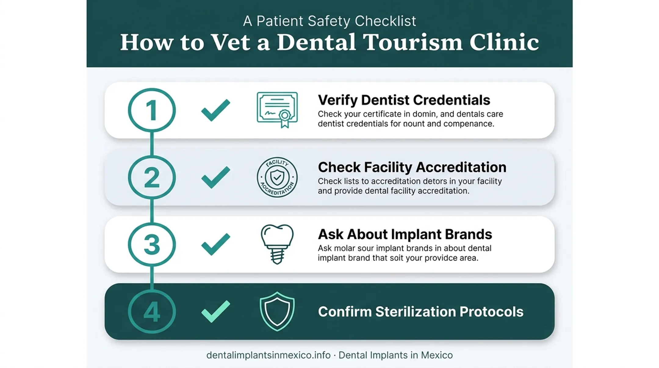 Four-step clinic vetting checklist for choosing dental tourism providers