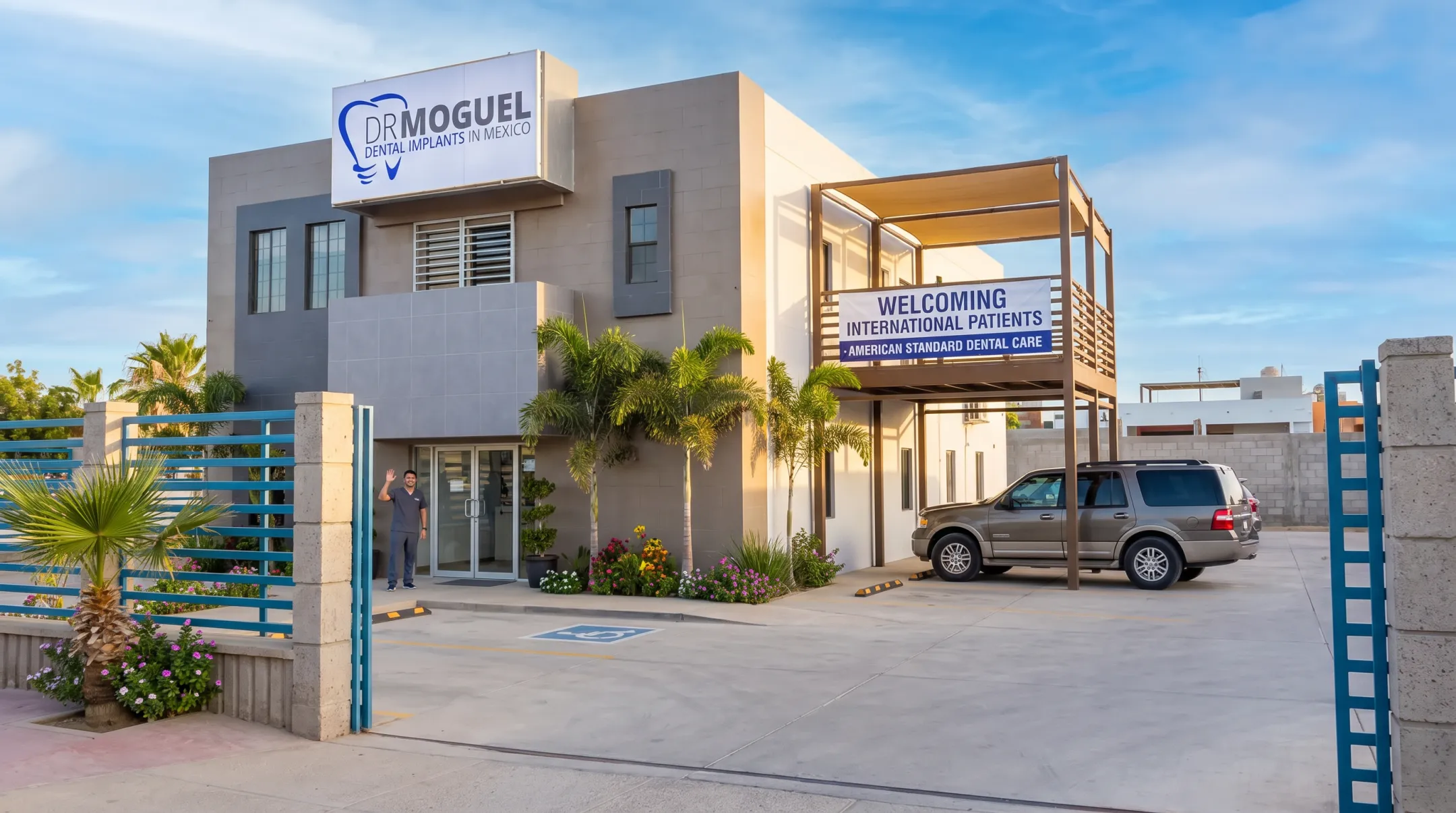 Dr José Moguel dental clinic exterior near Los Algodones border crossing