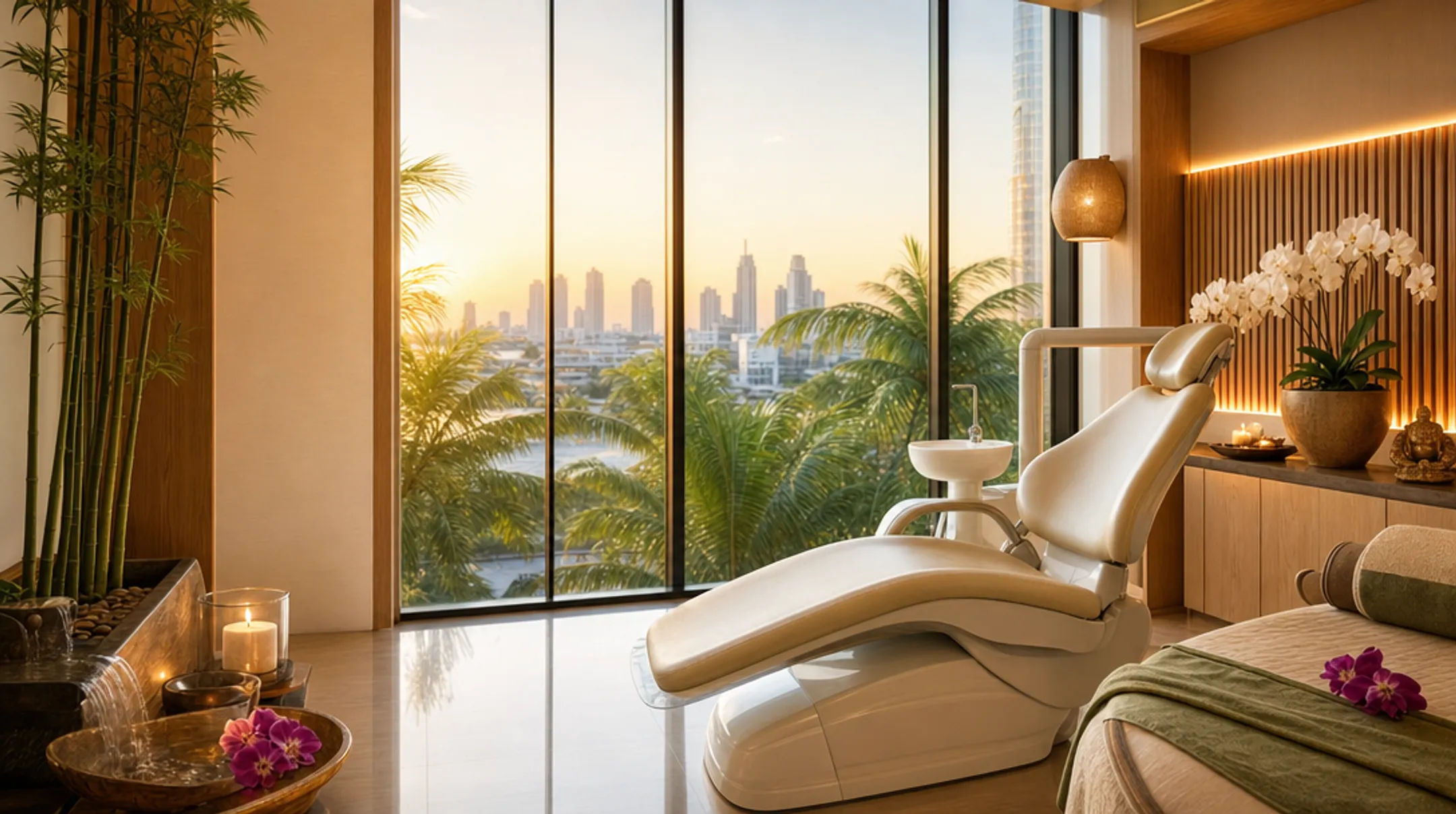 Luxury resort-style dental clinic recovery suite in Thailand