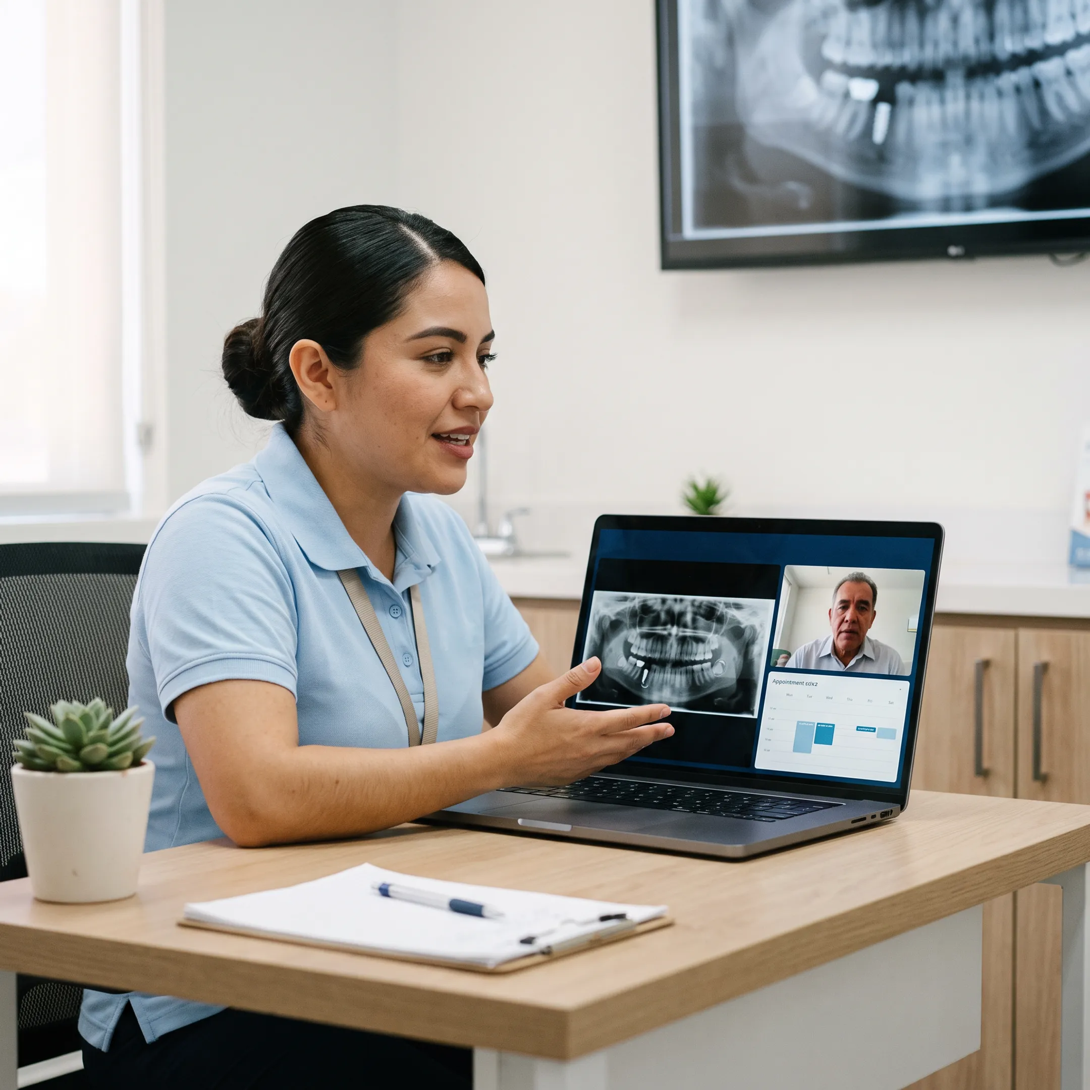 Patient scheduling a dental consultation