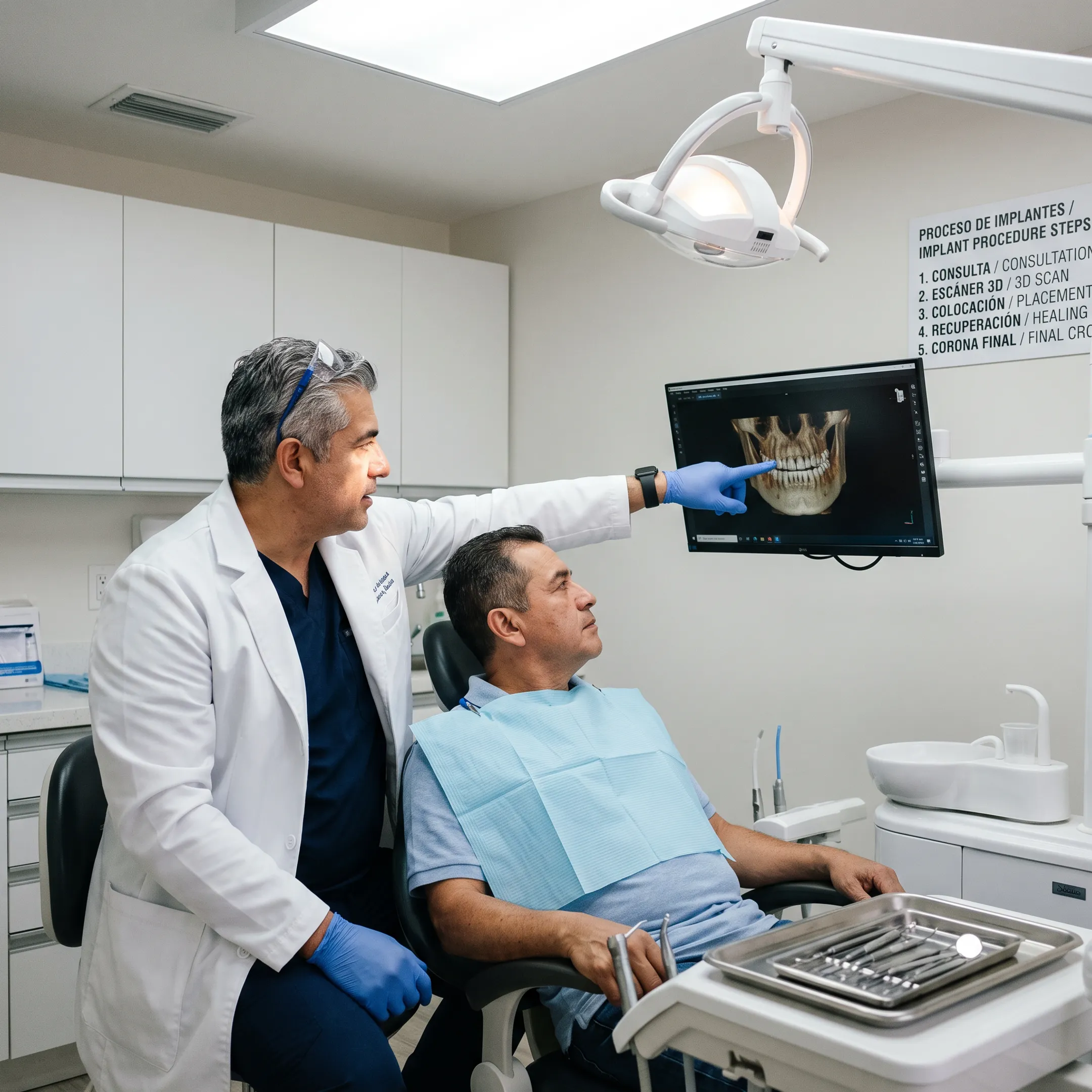Dental implant consultation with digital jaw scan