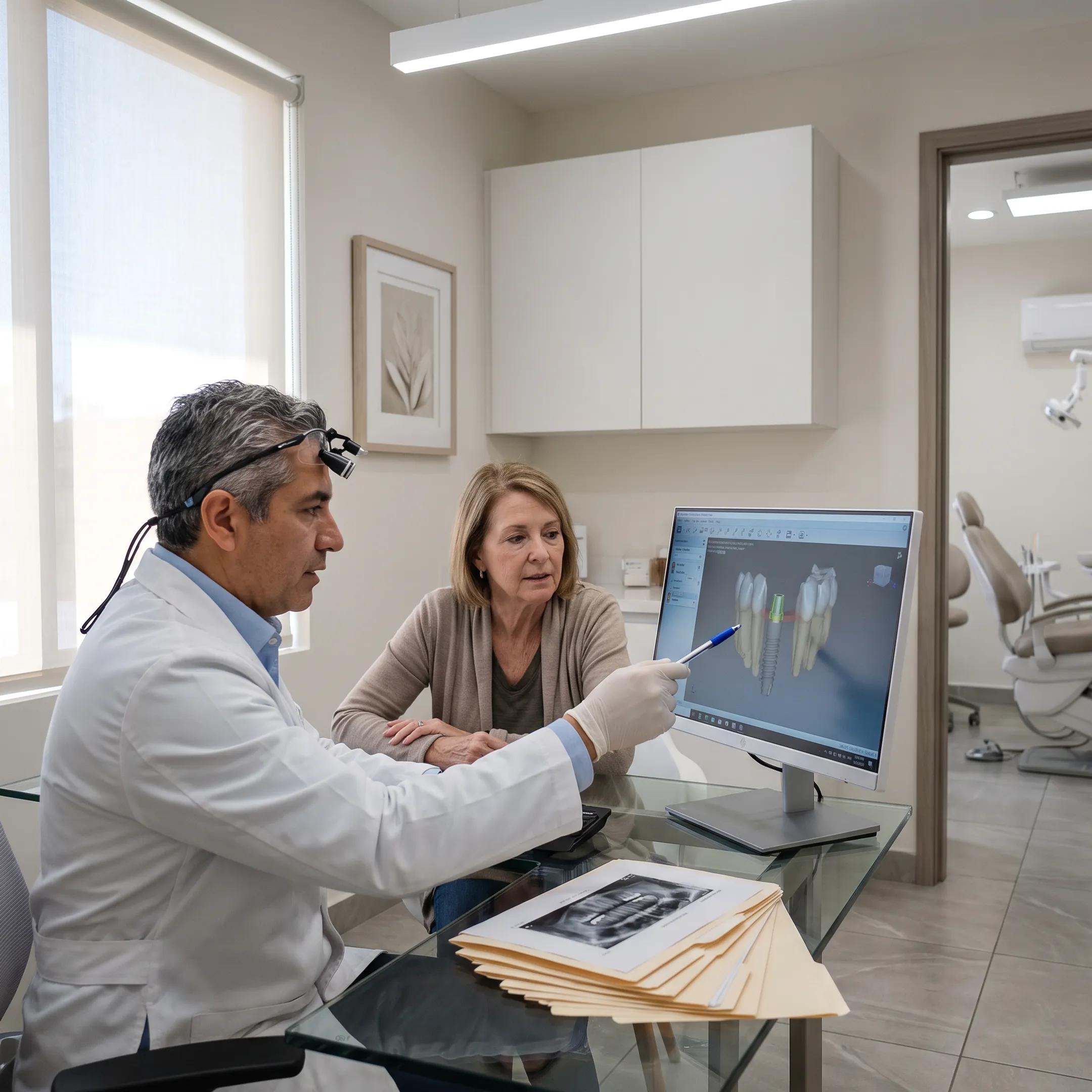 Dental patient meeting with implant specialist in Mexico