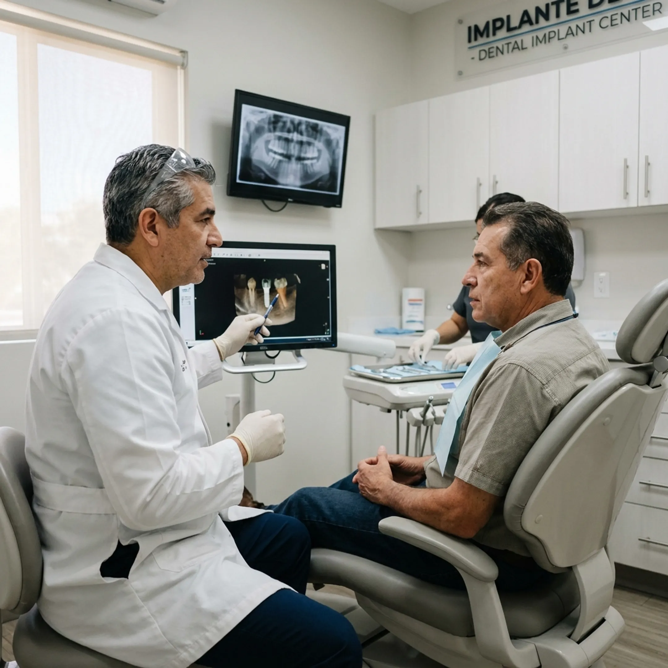 Patient receiving same-day dental implant care in a modern clinic