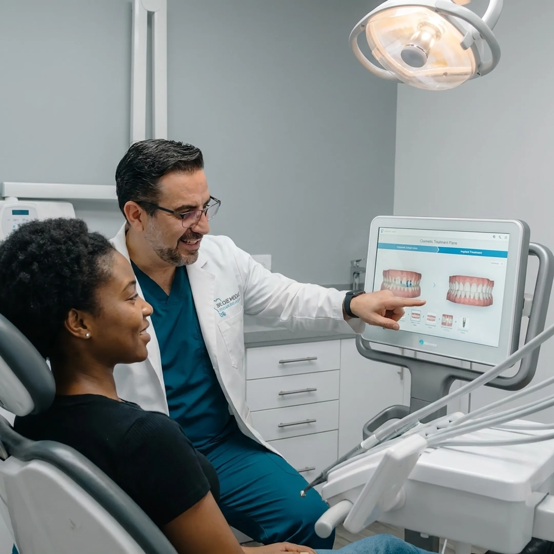 Dentist presenting a personalized cosmetic treatment plan