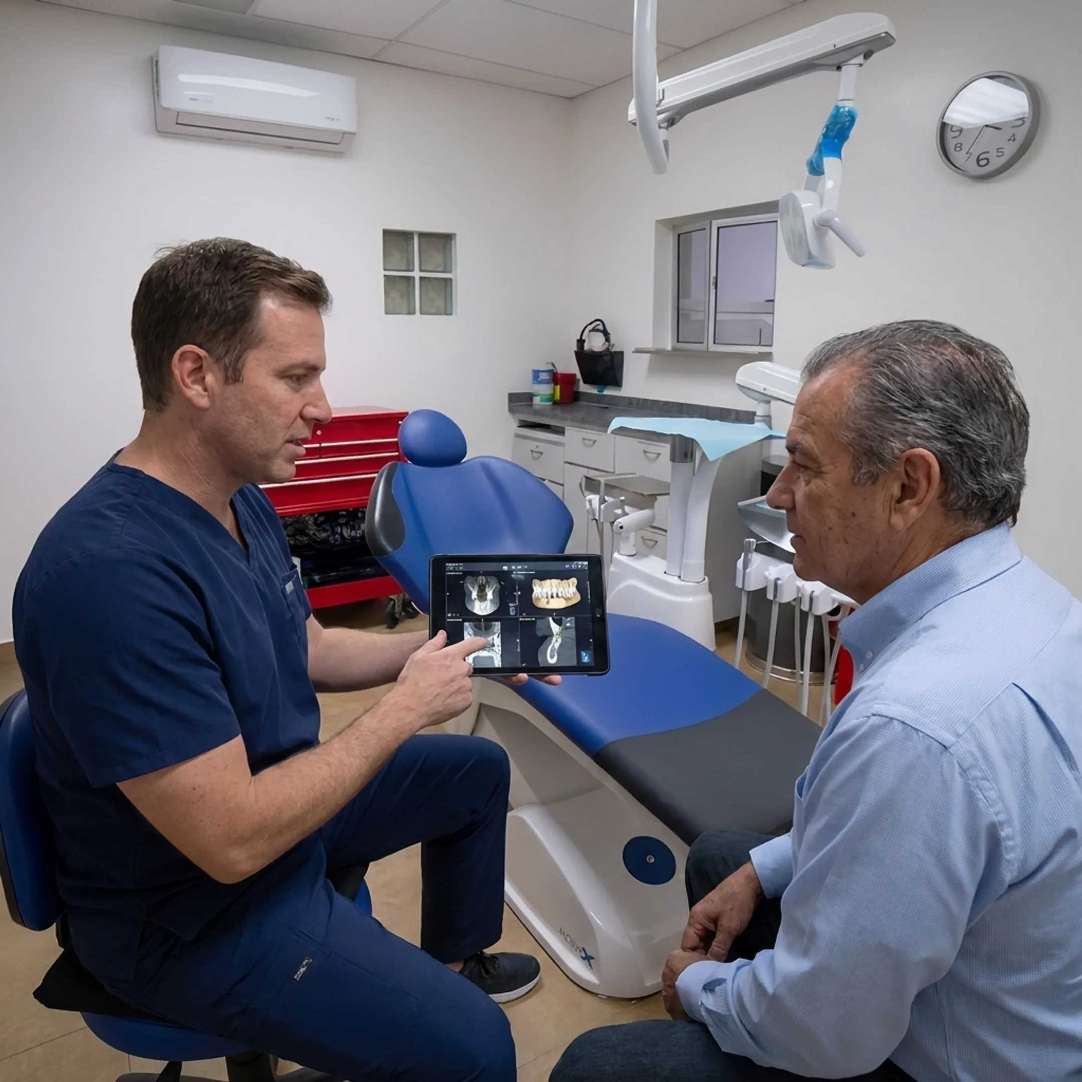 Specialist planning dental implant treatment using digital imaging