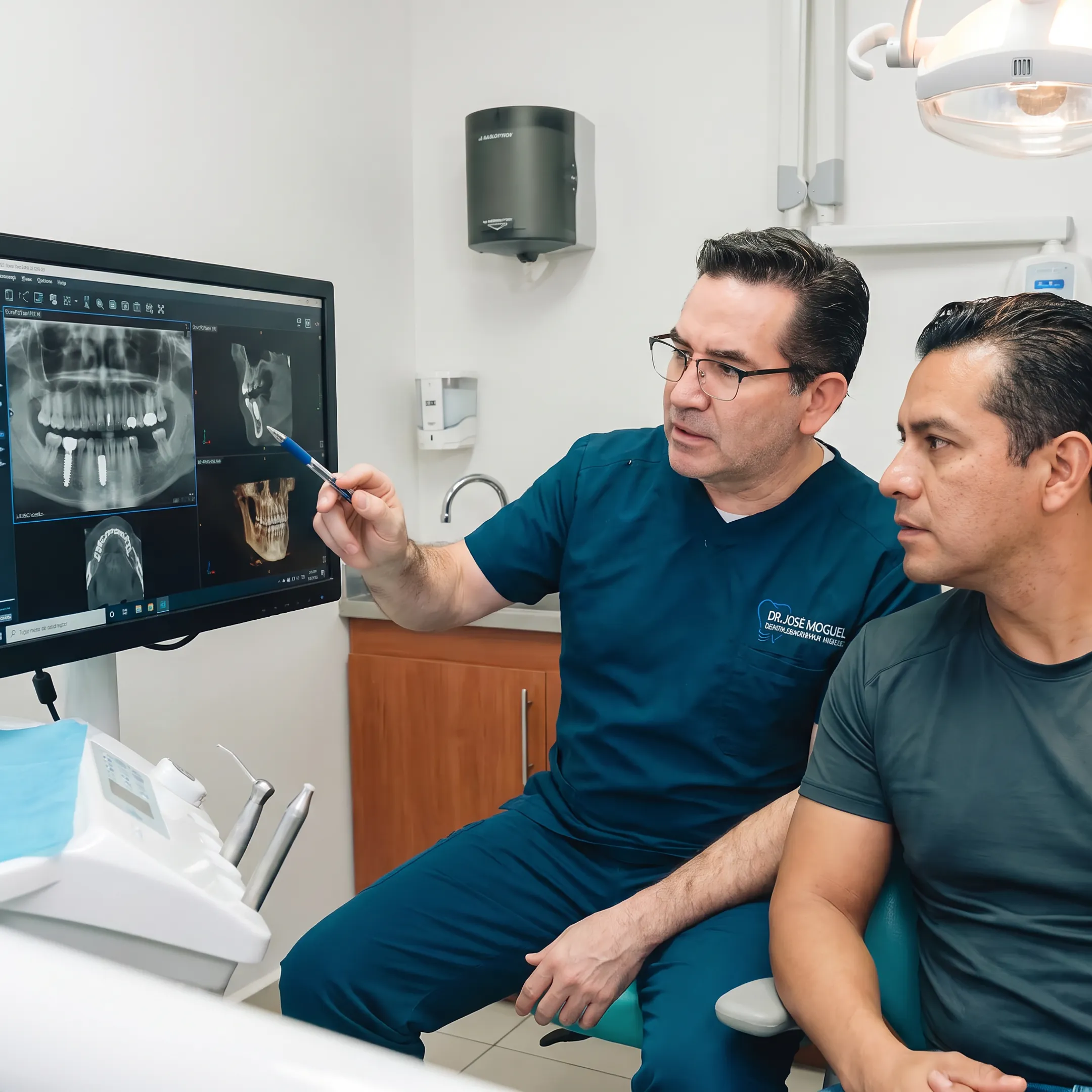 Dental implant consultation with a specialist reviewing a personalized treatment plan