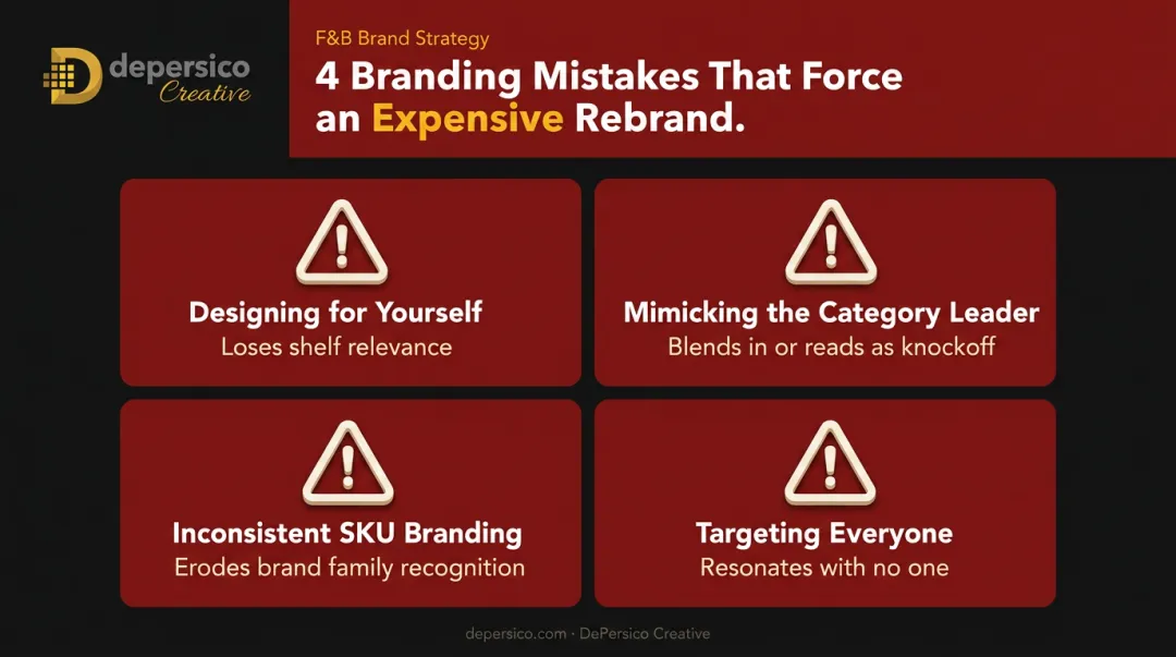 Four common food and beverage branding mistakes that lead to costly relaunches