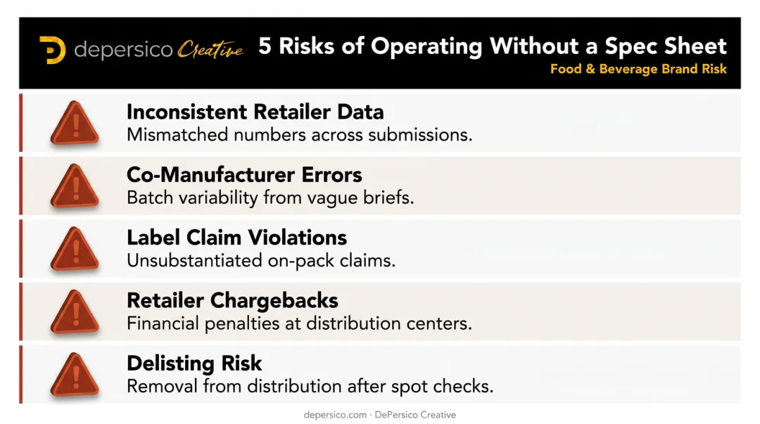 Five risks food brands face without a product specification sheet