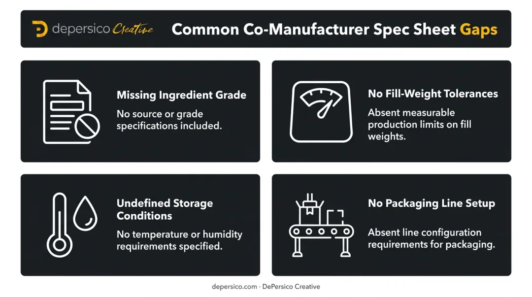 Four common co-manufacturer spec sheet gaps causing production errors and delays