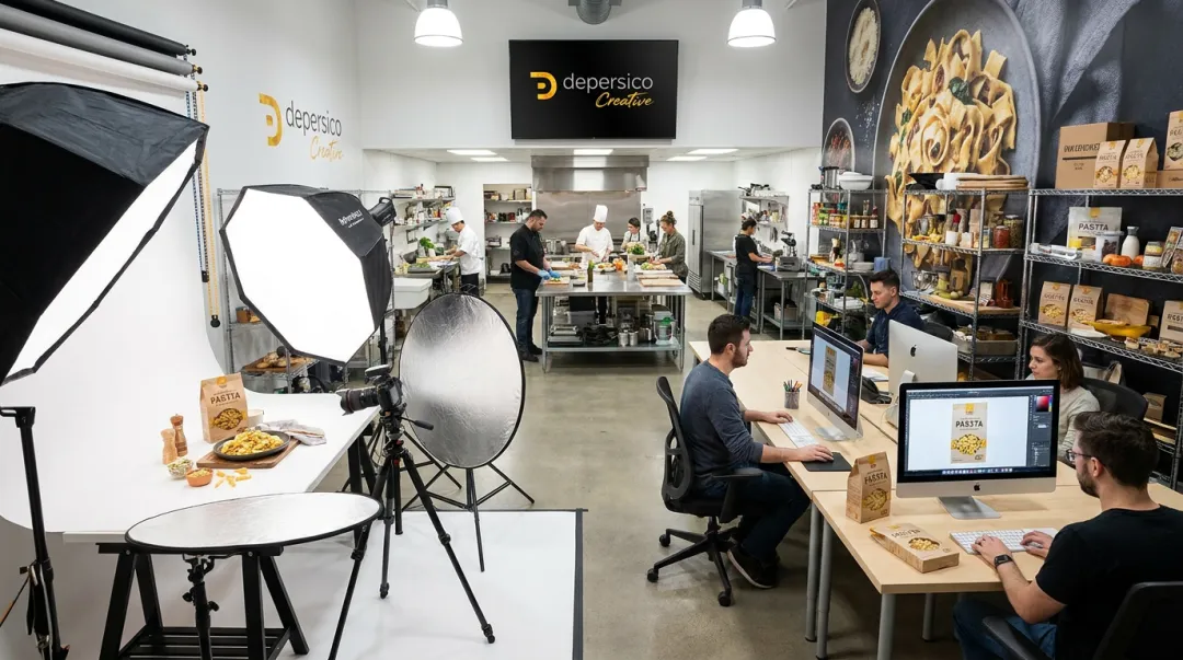 DePersico Creative in-house food photography studio and packaging design workspace