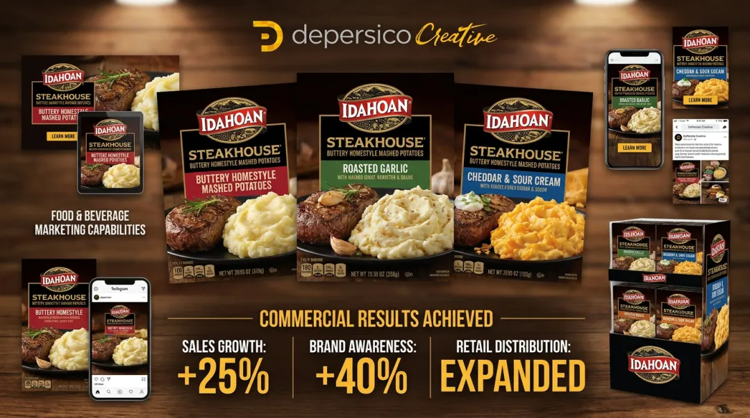 DePersico Creative Idahoan Steakhouse sell sheet integrated marketing campaign results