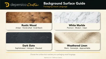 Four baking photography background types and their brand identity signals comparison infographic