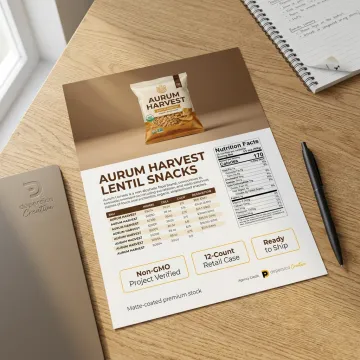 Customizable food product sell sheet template