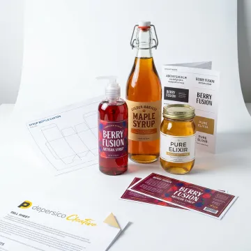 Syrup bottle label design concepts
