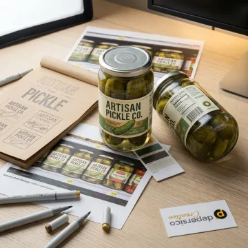 Pickle bottle label design concepts