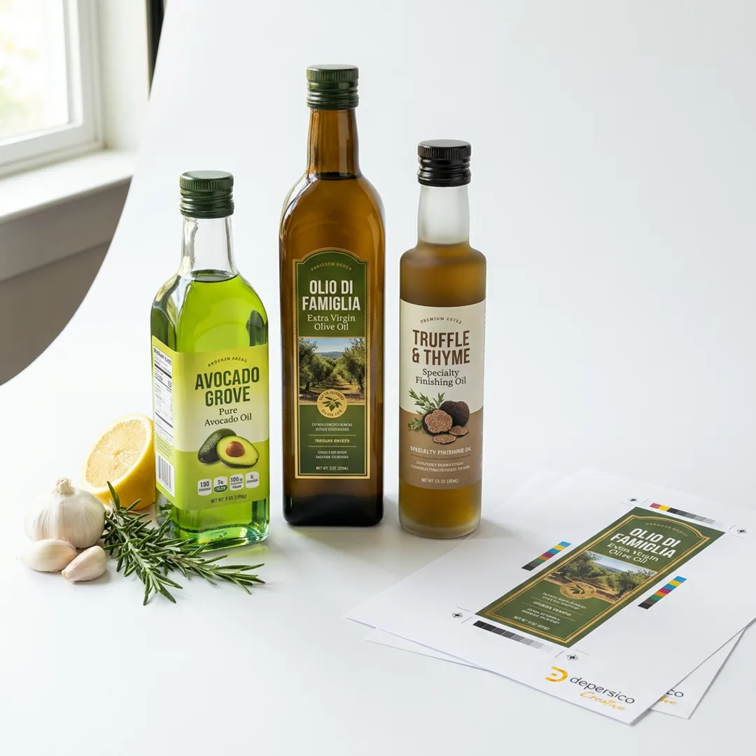 Labels for Oil Bottles for Food and Beverage Brands