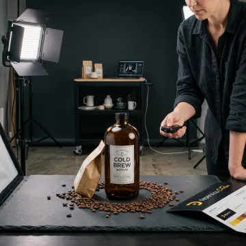 Coffee photography shoot in studio