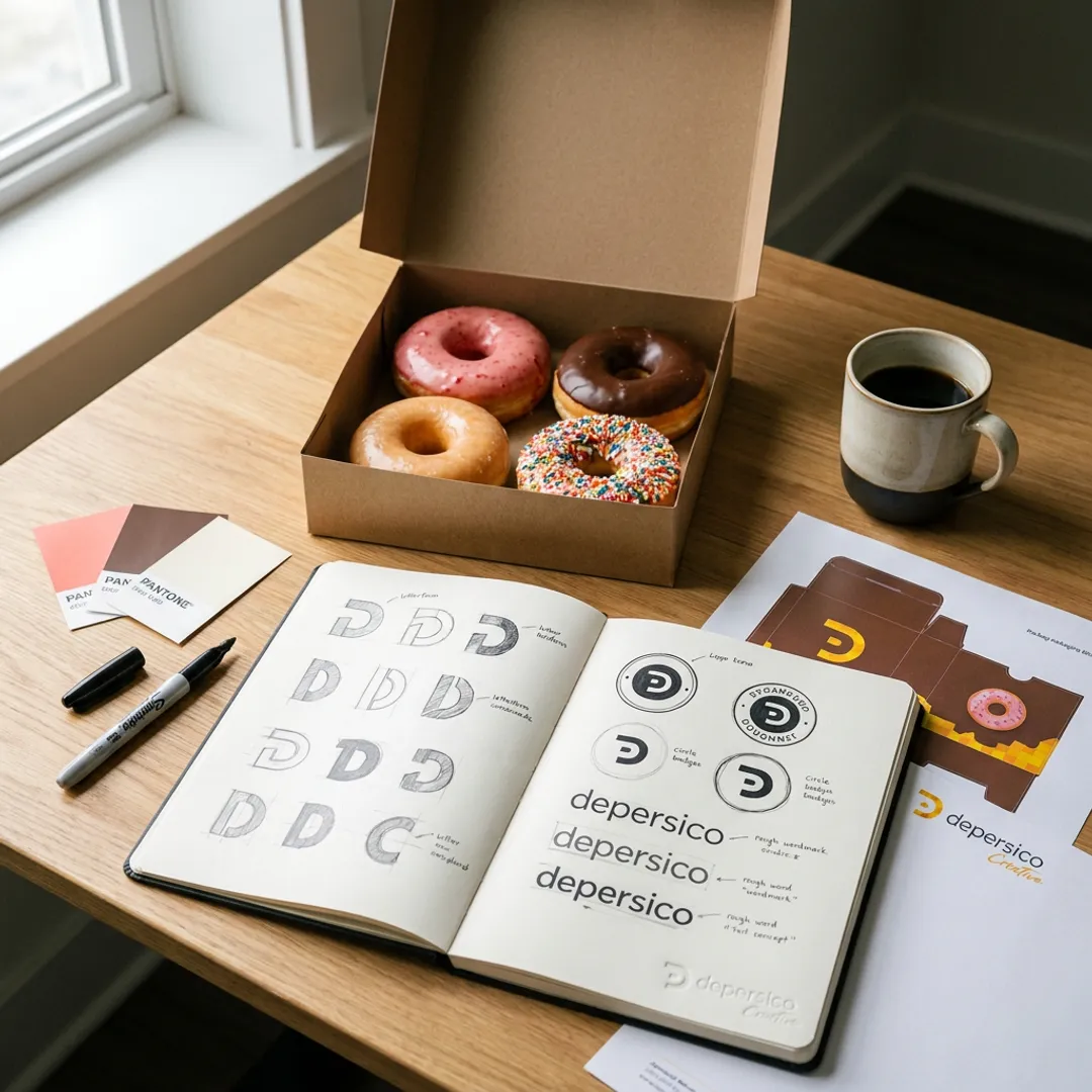 Doughnut Shop Logo Design for Food Brands