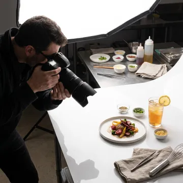 Professional food photography studio shoot