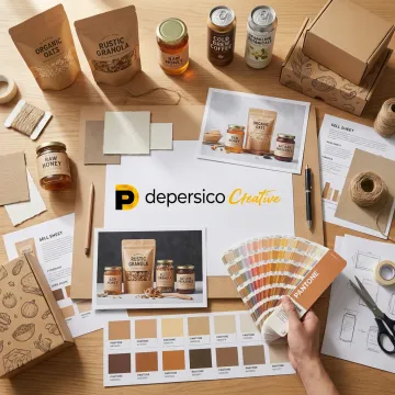 Natural food brand packaging and marketing materials