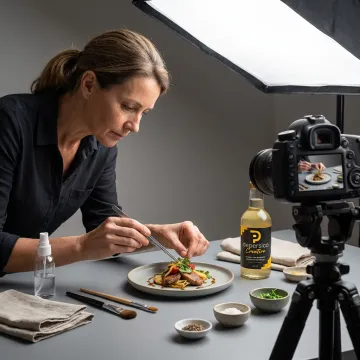 Styled food photography studio setup