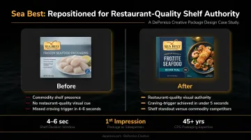 DePersico Creative Sea Best seafood packaging redesign showing restaurant quality repositioning