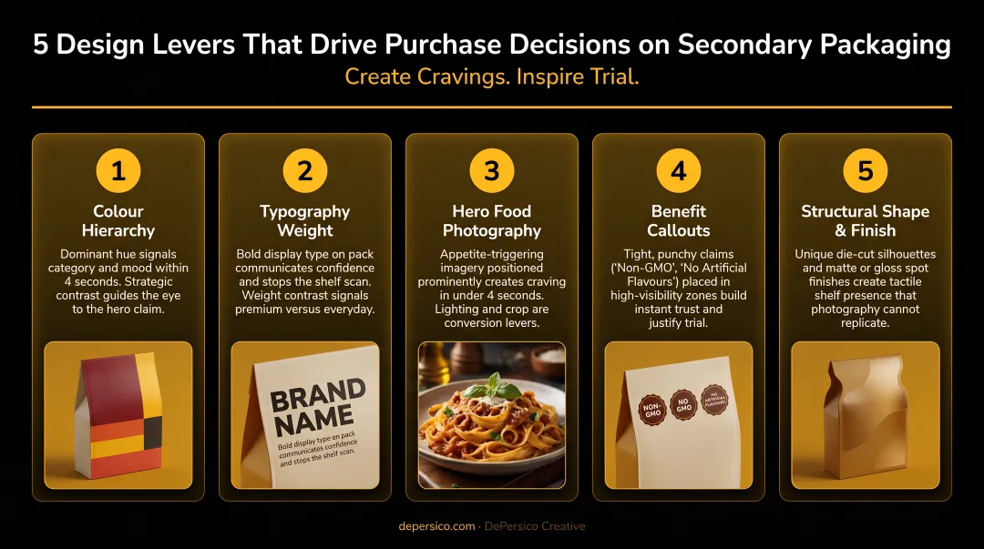 Five visual design levers that drive purchase decisions on secondary packaging